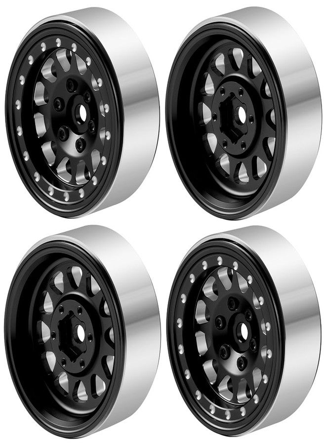 RCLIONS Aluminium 1.3" RC Beadlock Wheel Hub Rims for 1/24 1/18 TRX4M AXIAL SCX24 RC Crawler Car Upgrade Parts (Black) - Image 4